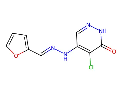 5-chloro-4-[2-(furan-2-ylmethylidene)hydrazinyl]-1H-pyridazin-6-one structure