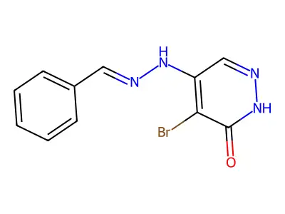 4-(2-benzylidenehydrazinyl)-5-bromo-1H-pyridazin-6-one structure