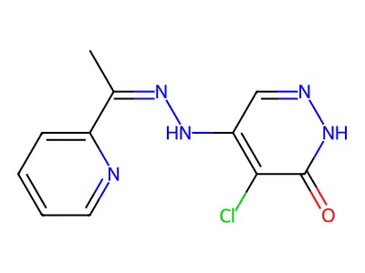 5-chloro-4-[(2Z)-2-(1-pyridin-2-ylethylidene)hydrazinyl]-1H-pyridazin-6-one structure