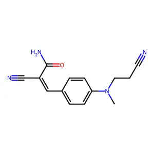 2-Cyano-3-[4-(2-cyanoethyl-methyl-amino)phenyl]prop-2-enamide structure