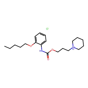Carbanilic acid, o-(pentyloxy)-, 3-piperidinopropyl ester, hydrochloride structure