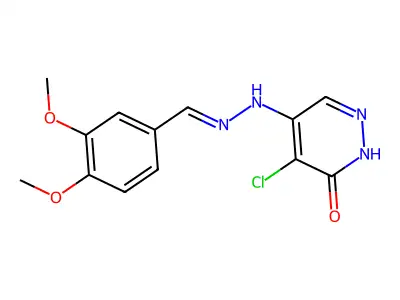 5-chloro-4-[2-[(3,4-dimethoxyphenyl)methylidene]hydrazinyl]-1H-pyridazin-6-one structure