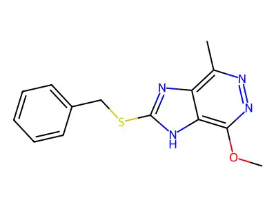 2-benzylsulfanyl-4-methoxy-7-methyl-3H-imidazo[4,5-d]pyridazine structure