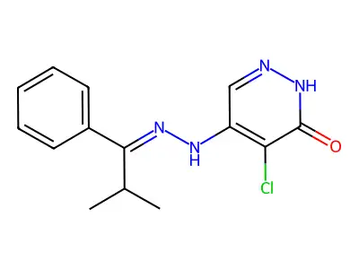 5-chloro-4-[(2Z)-2-(2-methyl-1-phenylpropylidene)hydrazinyl]-1H-pyridazin-6-one structure