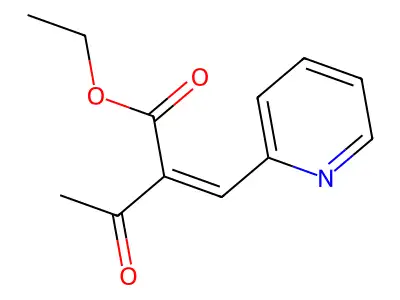 (E)-Ethyl 3-oxo-2-(pyrid-2-yl)methylene-butanoate structure