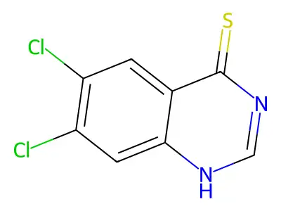 6,7-dichloro-1H-quinazoline-4-thione structure