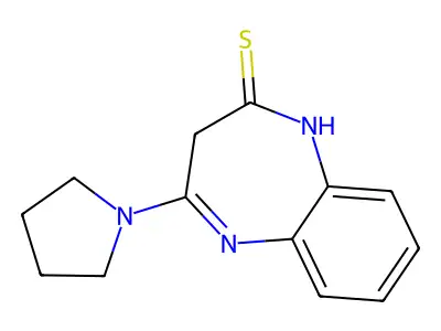 4-(1-Pyrrolidinyl)-1,3-dihydro-2H-1,5-benzodiazepine-2-thione structure