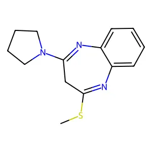 2-(Methylthio)-4-(1-pyrrolidinyl)-3H-1,5-benzodiazepine structure