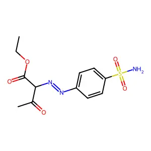 Ethyl 2-((4-(aminosulfonyl)phenyl)diazenyl)-3-oxobutanoate structure