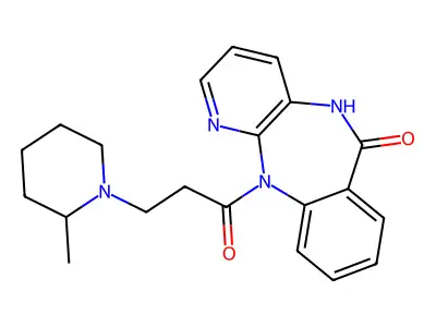 5,11-Dihydro-11-(3-(2-methylpiperidino)propionyl)-6H-pyrido(2,3-b)(1,4)benzodiazepin-6-one structure