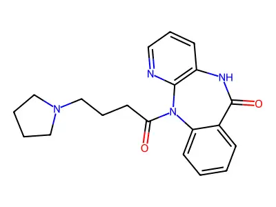6H-Pyrido(2,3-b)(1,4)benzodiazepin-6-one, 5,11-dihydro-11-(1-oxo-4-(1-pyrrolidinyl)butyl)- structure