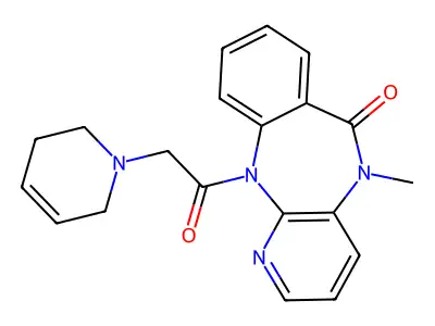 6H-Pyrido(2,3-b)(1,4)benzodiazepin-6-one, 5,11-dihydro-11-((3,6-dihydro-1(2H)-pyridinyl)acetyl)-5-methyl- structure