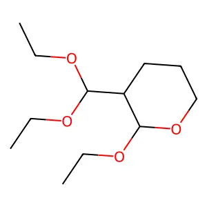 3-(diethoxymethyl)-2-ethoxytetrahydro-2H-pyran structure