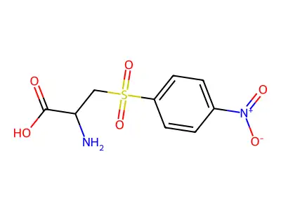 2-Amino-3-(4-nitrophenyl)sulfonylpropanoic acid structure