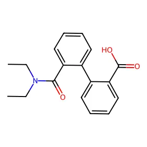 2-[2-(Diethylcarbamoyl)phenyl]benzoic acid structure