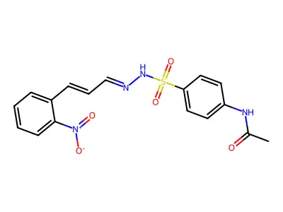 N-[4-[[3-(2-nitrophenyl)prop-2-enylideneamino]sulfamoyl]phenyl]acetamide structure