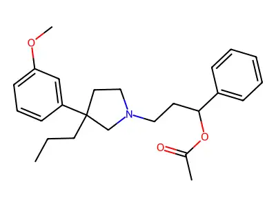 1-Pyrrolidinepropanol, 3-(m-methoxyphenyl)-alpha-phenyl-3-propyl-, propionate structure