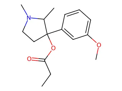 3-(3-Methoxyphenyl)-1,2-dimethylpyrrolidin-3-yl propanoate structure