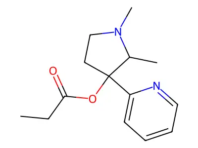 1,2-Dimethyl-3-(pyridin-2-yl)pyrrolidin-3-yl propanoate structure