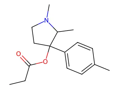 1,2-Dimethyl-3-(4-methylphenyl)pyrrolidin-3-yl propanoate structure