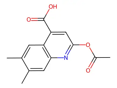 4-Quinolinecarboxylic acid, 2-acetoxy-6,7-dimethyl- structure