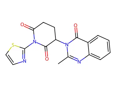 Glutarimide, 2-(3,4-dihydro-2-methyl-4-oxo-3-quinazolinyl)-N-2-thiazolyl- structure