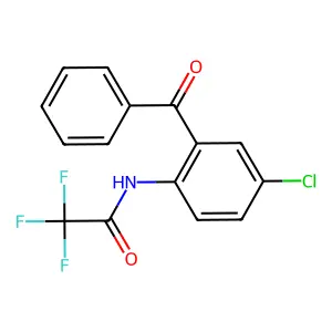 N-(2-benzoyl-4-chlorophenyl)-2,2,2-trifluoroacetamide structure