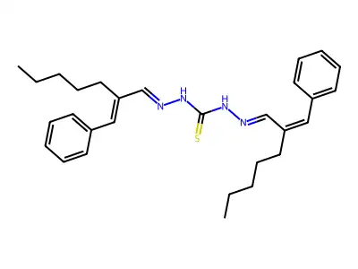 1,3-Bis(2-benzylideneheptylideneamino)thiourea structure