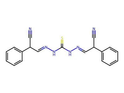 1,3-Bis[(2-cyano-2-phenylethylidene)amino]thiourea structure