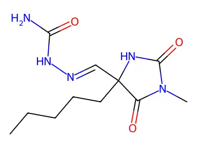 [(1-Methyl-2,5-dioxo-4-pentylimidazolidin-4-yl)methylideneamino]urea structure