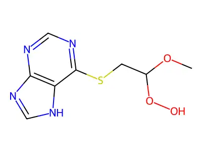 6-(2-hydroperoxy-2-methoxyethyl)sulfanyl-7H-purine structure
