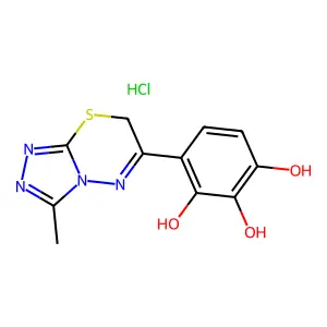 1,2,3-Benzenetriol, 4-(3-methyl-7H-1,2,4-triazolo(3,4-b)(1,3,4)thiadiazin-6-yl)-, monohydrochloride structure