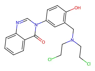3-[3-[Bis(2-chloroethyl)aminomethyl]-4-hydroxyphenyl]quinazolin-4-one structure