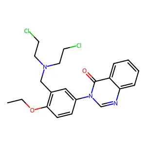 3-[3-[Bis(2-chloroethyl)aminomethyl]-4-ethoxyphenyl]quinazolin-4-one structure