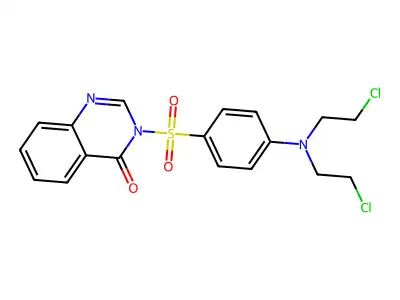 3-[4-[Bis(2-chloroethyl)amino]phenyl]sulfonylquinazolin-4-one structure