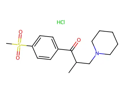 1-(4-Methylsulfonylphenyl)-3-piperidino-2-methylpropanone-1 hydrochloride structure
