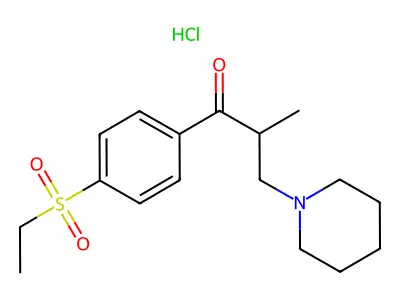 1-(4-Ethylsulfonylphenyl)-3-piperidino-2-methylpropanone-1 hydrochloride structure