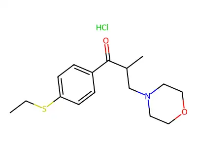 1-Propanone, 1-(4-(ethylthio)phenyl)-2-methyl-3-(4-morpholinyl)-, hydrochloride structure