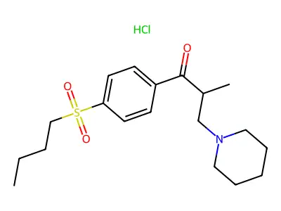 1-(4-Butylsulfonylphenyl)-3-piperidino-2-methylpropanone-1 hydrochloride structure
