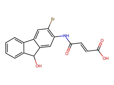 (E)-4-[(3-bromo-9-hydroxy-9H-fluoren-2-yl)amino]-4-oxobut-2-enoic acid structure