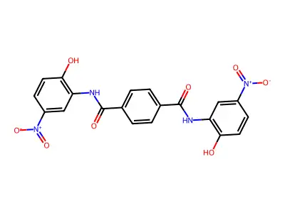 N1,N4-bis(2-hydroxy-5-nitrophenyl)terephthalamide structure