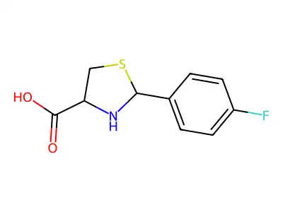2-(4-Fluorophenyl)-1,3-thiazolidine-4-carboxylic acid structure