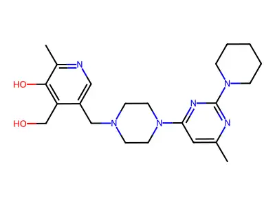 4-Pyridinemethanol, 3-hydroxy-2-methyl-5-((4-(6-methyl-2-(1-piperidinyl)-4-pyrimidinyl)-1-piperazinyl)methyl)- structure