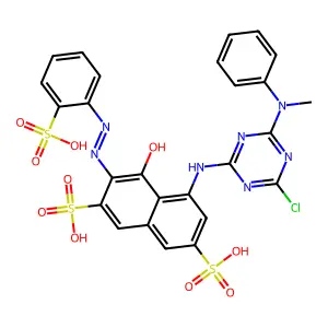 2,7-Naphthalenedisulfonic acid, 5-((4-chloro-6-(methylphenylamino)-1,3,5-triazin-2-yl)amino)-4-hydroxy-3-((2-sulfophenyl)azo)- structure