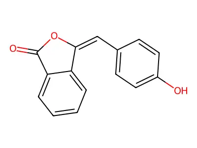 3-[(4-Hydroxyphenyl)methylidene]-2-benzofuran-1-one structure