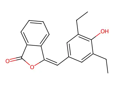 3-[(3,5-Diethyl-4-hydroxyphenyl)methylidene]-2-benzofuran-1-one structure