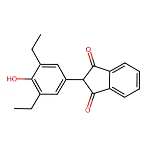 2-(3,5-Diethyl-4-hydroxyphenyl)indene-1,3-dione structure