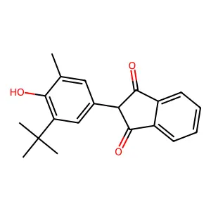 2-(3-Tert-butyl-4-hydroxy-5-methylphenyl)indene-1,3-dione structure