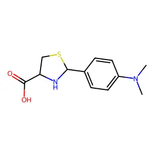 Trans-2-(4-(Dimethylamino)phenyl)thiazolidine-4-carboxylic acid structure