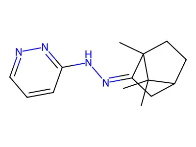 3-(2-(1,7,7-Trimethylbicyclo(2.2.1)heptan-2-ylidene)hydrazinyl)pyridazine structure